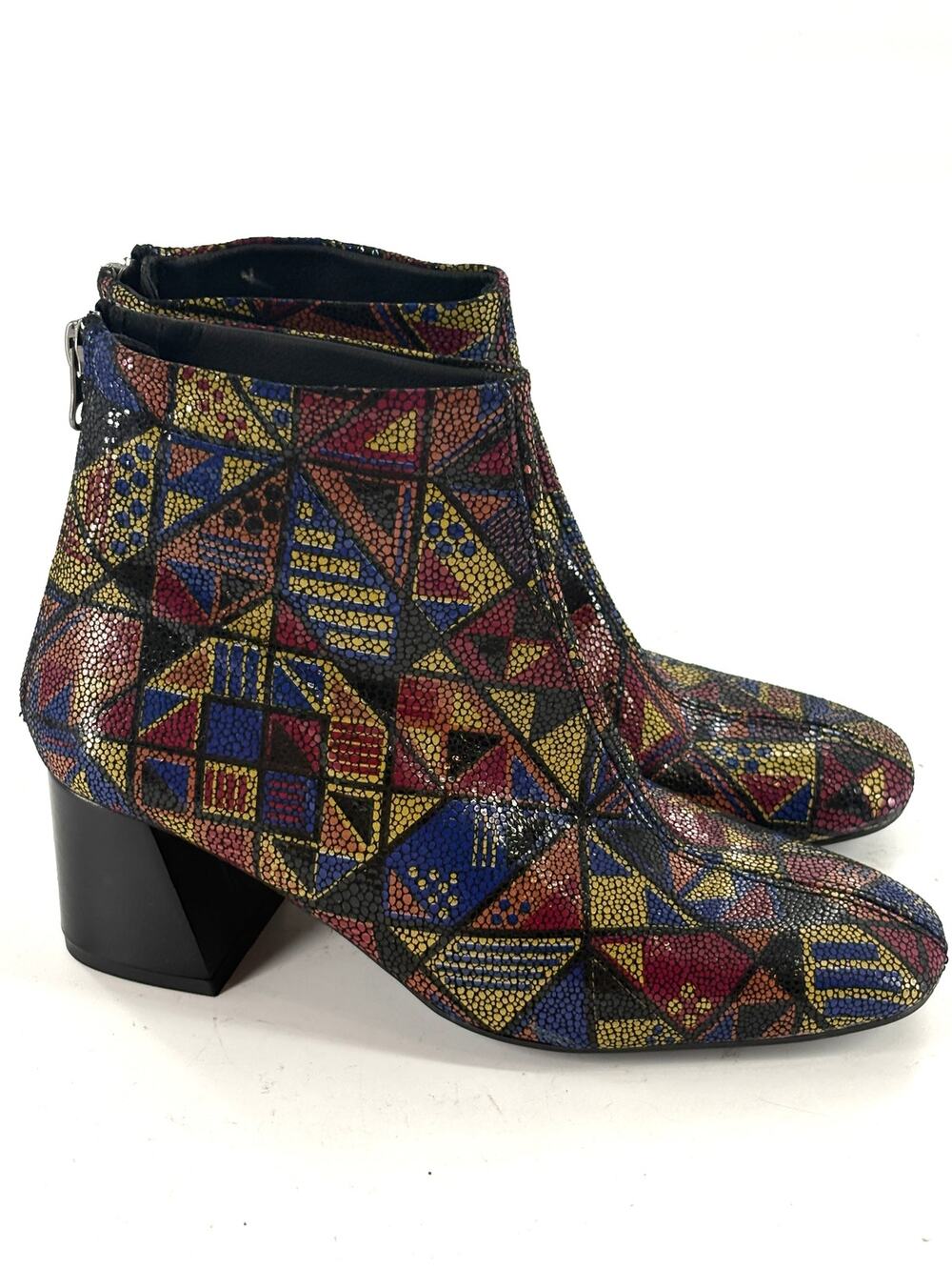 Ayestaran Art to Wear Ankle Boots 6.5 37 Leather Ankle Booties Western Black